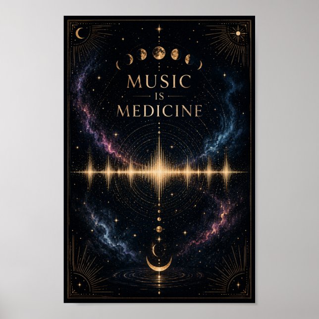 Póster Música Es Medicina | Onda Sonora Celestial (Frente)