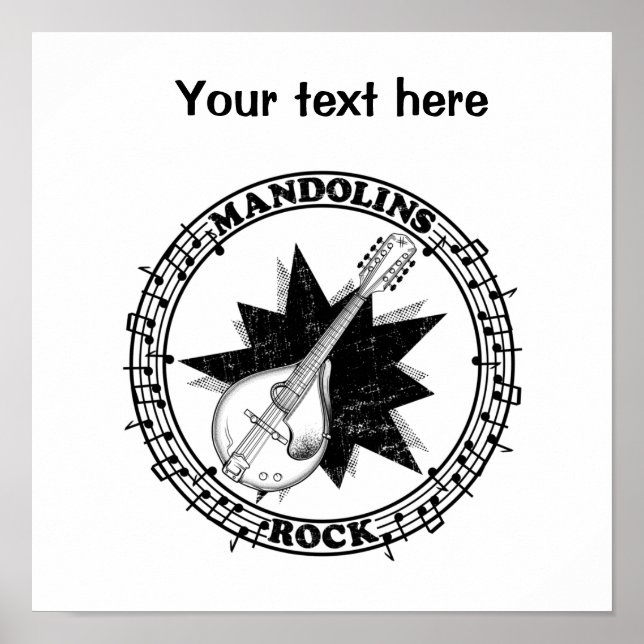Póster Música folclórica del rock de Mandolins (Frente)
