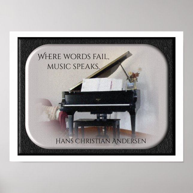 Póster Música habla -Cita impresa- Hans Christian Anderse (Frente)