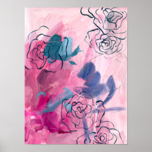 Póster Música interior - Dibujo floral