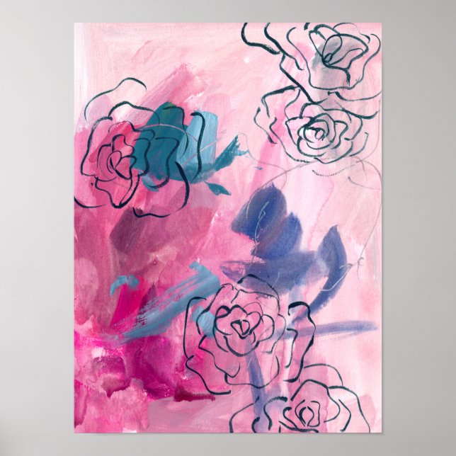 Póster Música interior - Esbozo floral (Frente)