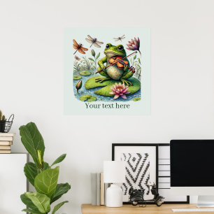 Póster Música ligera tocando personalizable de rana