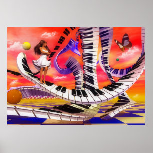 Póster música, música, instrumentos, música, notas
