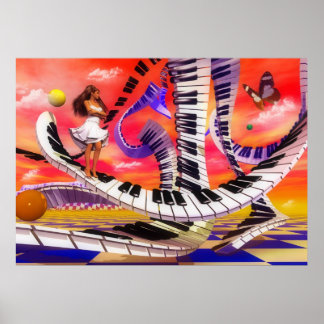 Póster música, música, instrumentos, música, notas