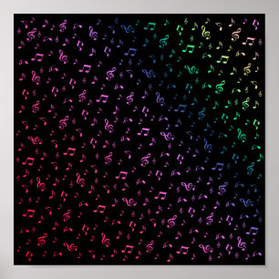 Póster música, música, nota, melodía, negro, sonido, clef