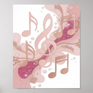 Póster MÚSICA PLATA FRÍA EN EL AIRE Diseño moderno