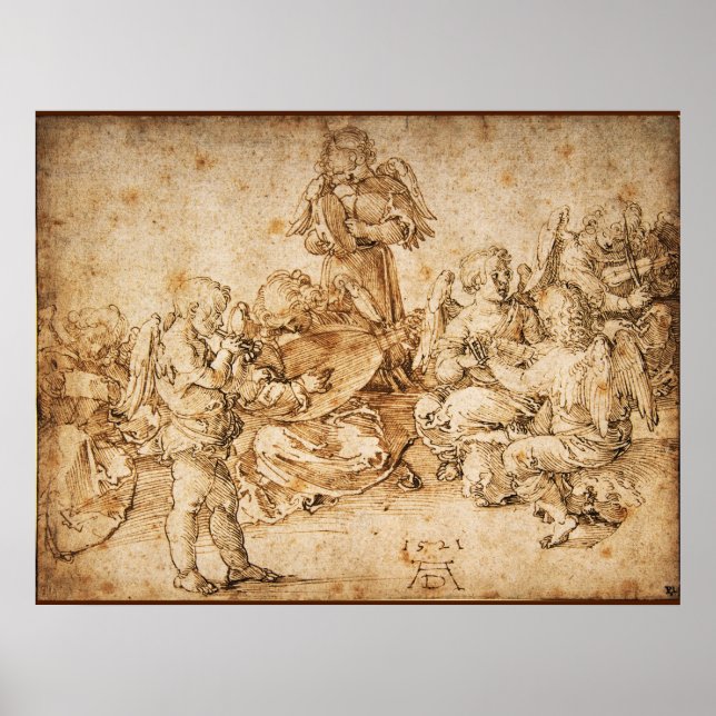 Póster Música que hace ángeles por Albrecht Durer (Frente)