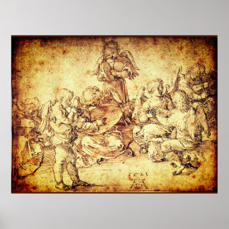 Póster Música que hace ángeles por Albrecht Durer