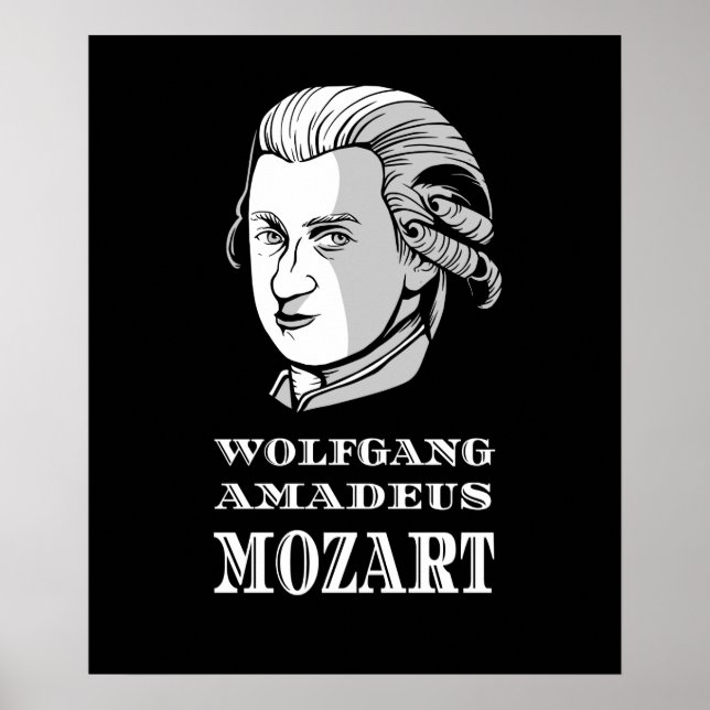 Póster Música: Retrato de Wolfgang Amadeus Mozart (Frente)