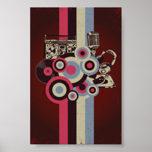 Póster Música retro