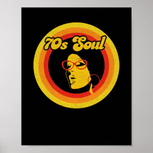 Póster Música Soul Retro de los 70 Género de Música Soul