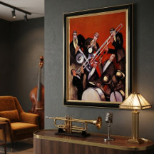 Música vintage, banda de jazz musical Art Déco imp