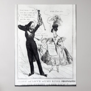 Póster Música y amor o dos ejecutantes rivales