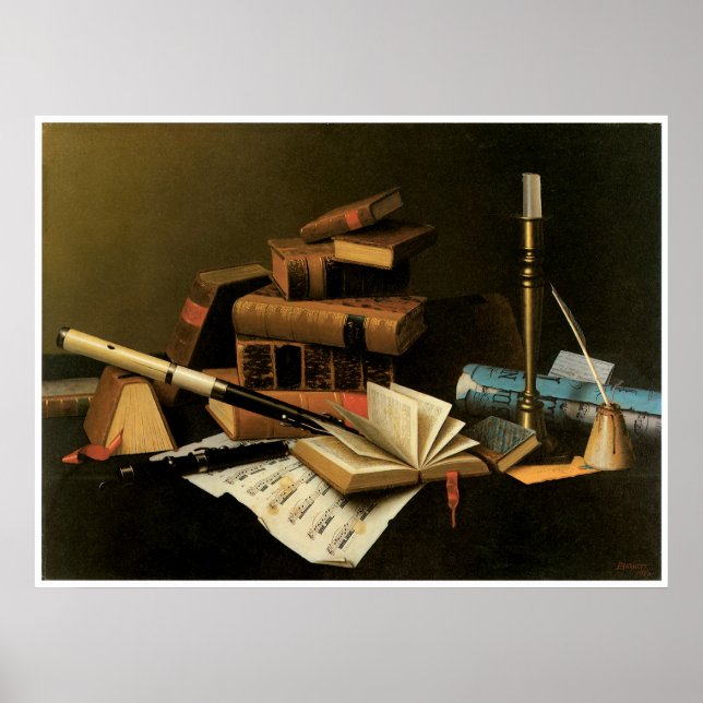 Póster Música y literatura, 1878 William Harnett (Frente)