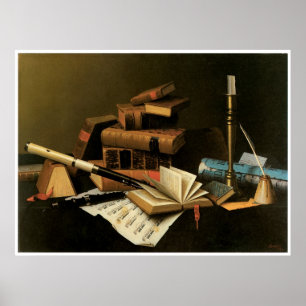 Póster Música y literatura, Guillermo 1878 Harnett