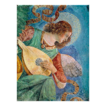Musical angel playing guitar