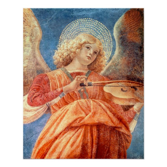 Póster Musical angel playing the violin fresco (Anverso)