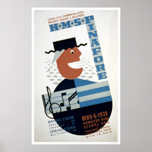 Póster Musical del delantal del HMS WPA 1939