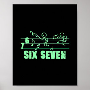 Póster Musical Divertido 67 Meme de Música Slang Seis Sie