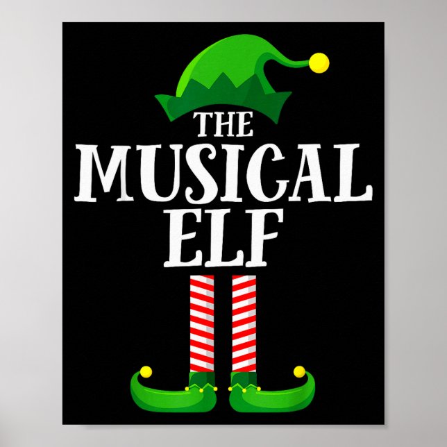 Póster Musical Elf Matching Family Group Christmas Party  (Frente)