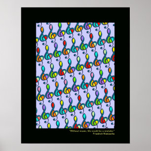 Póster musical note decorative print