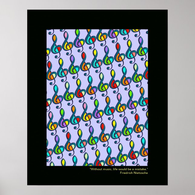 Póster musical note decorative print (Frente)