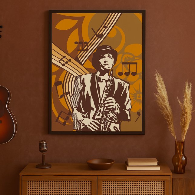 Póster Músico de Jazz con Saxofón (Subido por el creador)