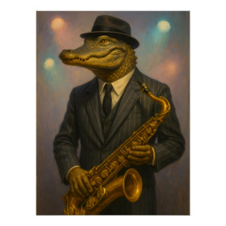 Póster Músico de jazz de ligador
