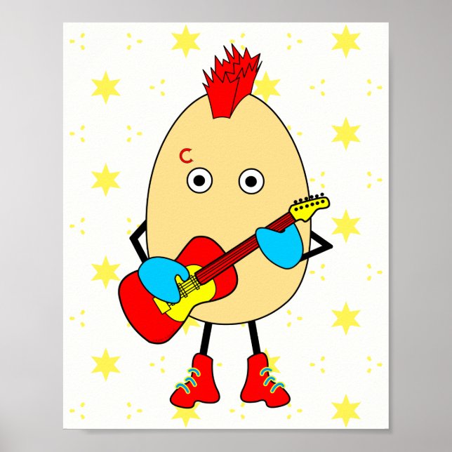 Póster Músico de rock Egghead (Frente)