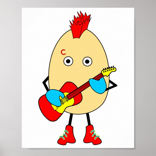Póster Músico de rock Egghead (Frente)
