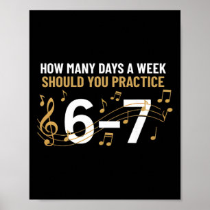 Póster Músico Divertido 6 7 Meme Seis Siete Para Profesor