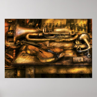 Póster Músico - Dos cuernos y un violín