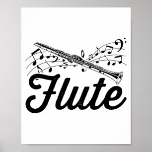 Póster Músico flautista  Idea de regalo de la orquesta fl