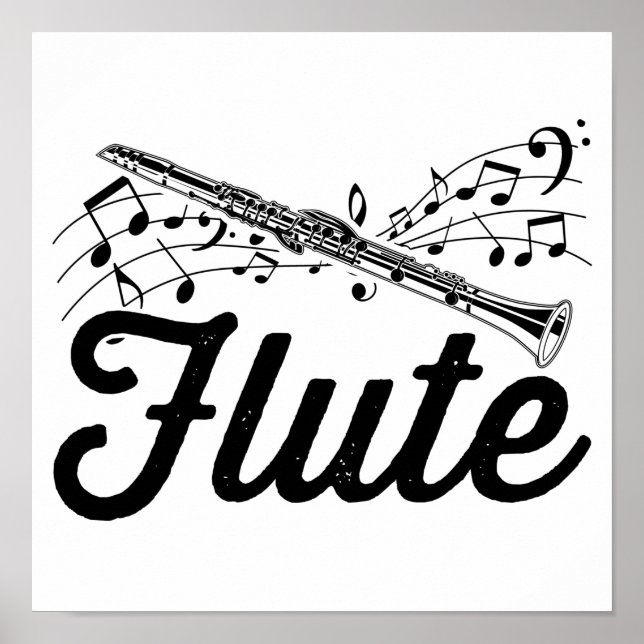 Póster Músico Flutista | Idea de regalo de Flaute Orchest (Frente)