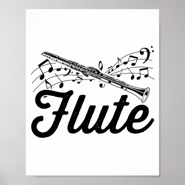 Póster Músico Flutista | Idea de regalo de Flaute Orchest (Frente)