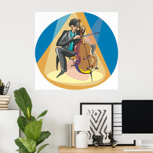 Póster Músico Jugando El Chello