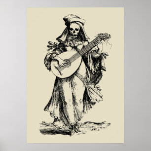 Póster Músico muerto - huella negra