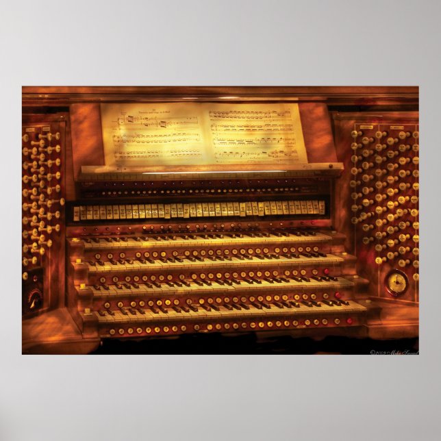 Póster Músico - Organista - El órgano de la tubería (Frente)