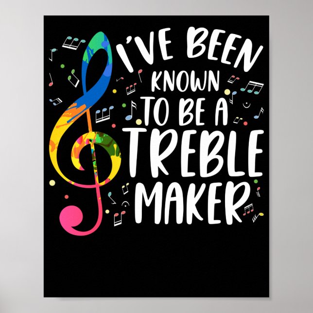 Póster Músico Pun Cantando Treble Clef Music Lover (Frente)