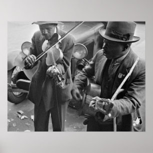Póster Músicos callejeros de West Memphis, 1935. Foto ant