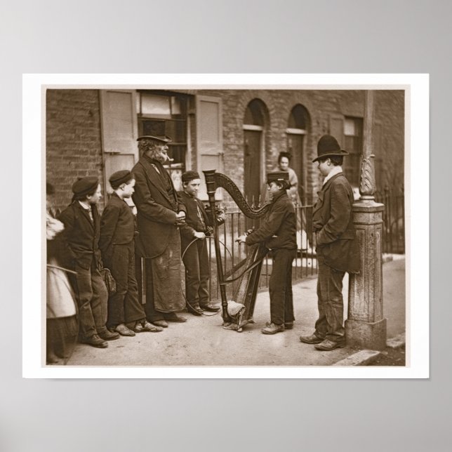 Póster Músicos callejeros italianos, de 'Street Life in L (Frente)