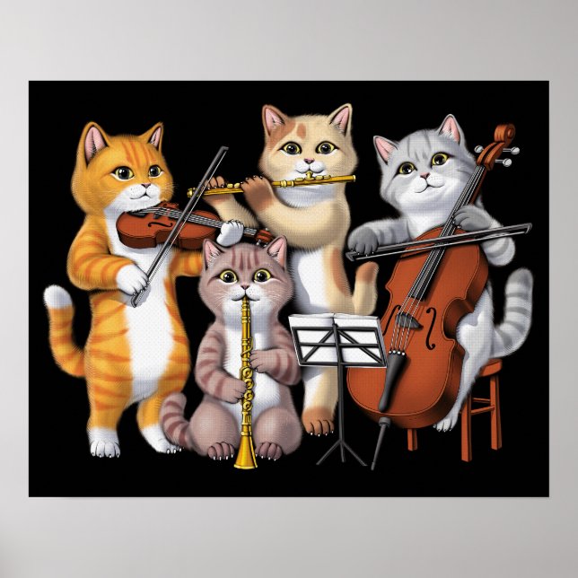Póster Músicos de gato (Frente)