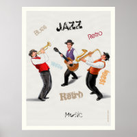 Músicos de Jazz Retro Music Blues Vintage ART Pain