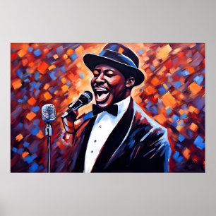 Póster Músicos de la banda de jazz