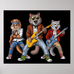 Póster Músicos De Rock Cats