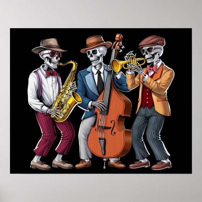 Póster Músicos de Skeleton Jazz (Frente)