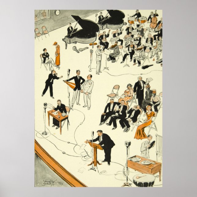 Póster Músicos de un programa de radio Personalizado de V (Frente)