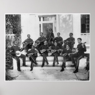 Póster Músicos del instituto de Hampton, 1898