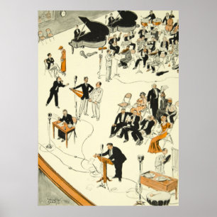 Póster Músicos del programa de radio del dibujo animado