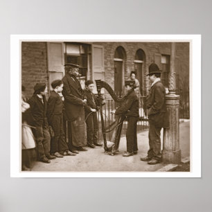 Póster Músicos italianos de la calle, a partir de la